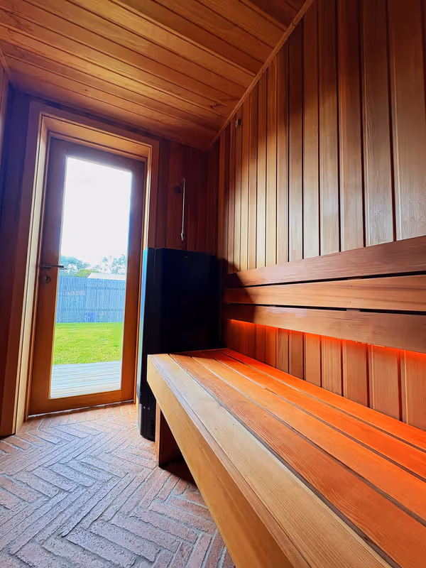 Brighton sauna interior vertical view