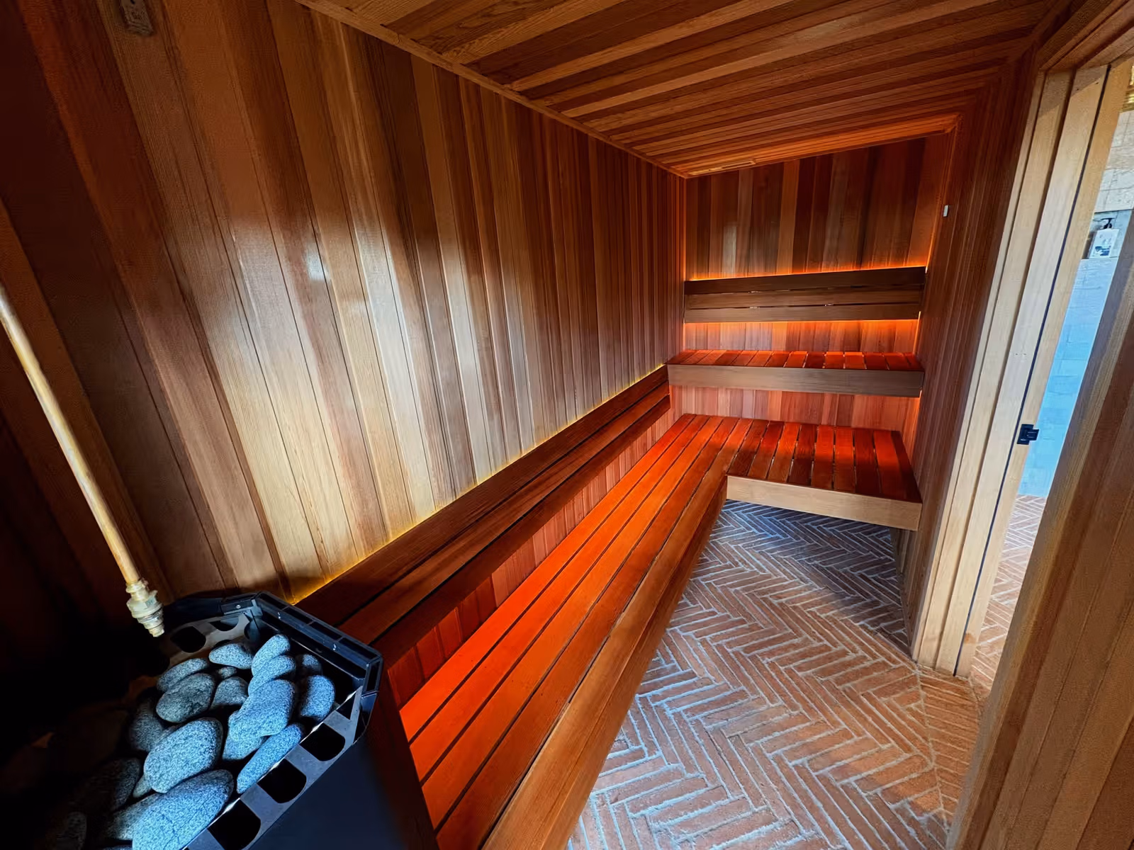 Brighton sauna interior landscape view