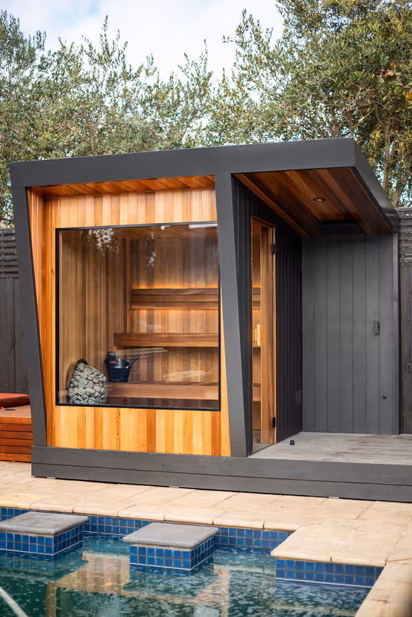 Torquay sauna interior vertical view
